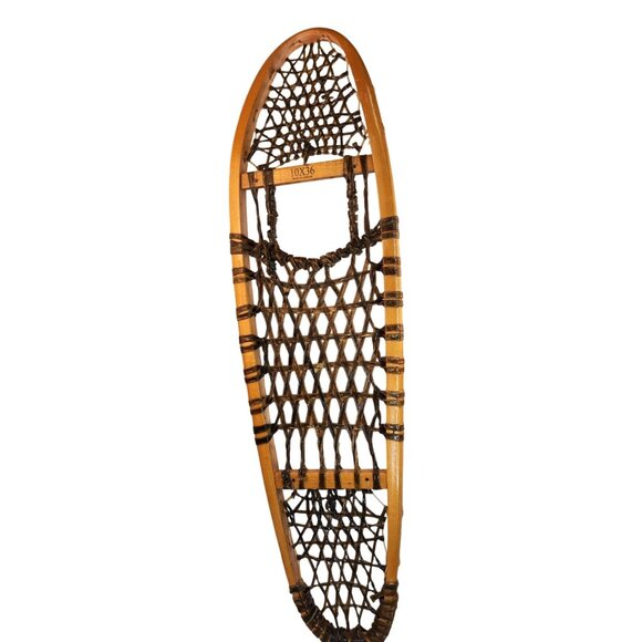 Vintage Wooden Snowshoe With Rawhide Lacing Made In Canada 10" x 36" Traditional - Picture 4 of 13